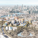 Aerial view of Fishermans Bend for the Melbourne Design Week