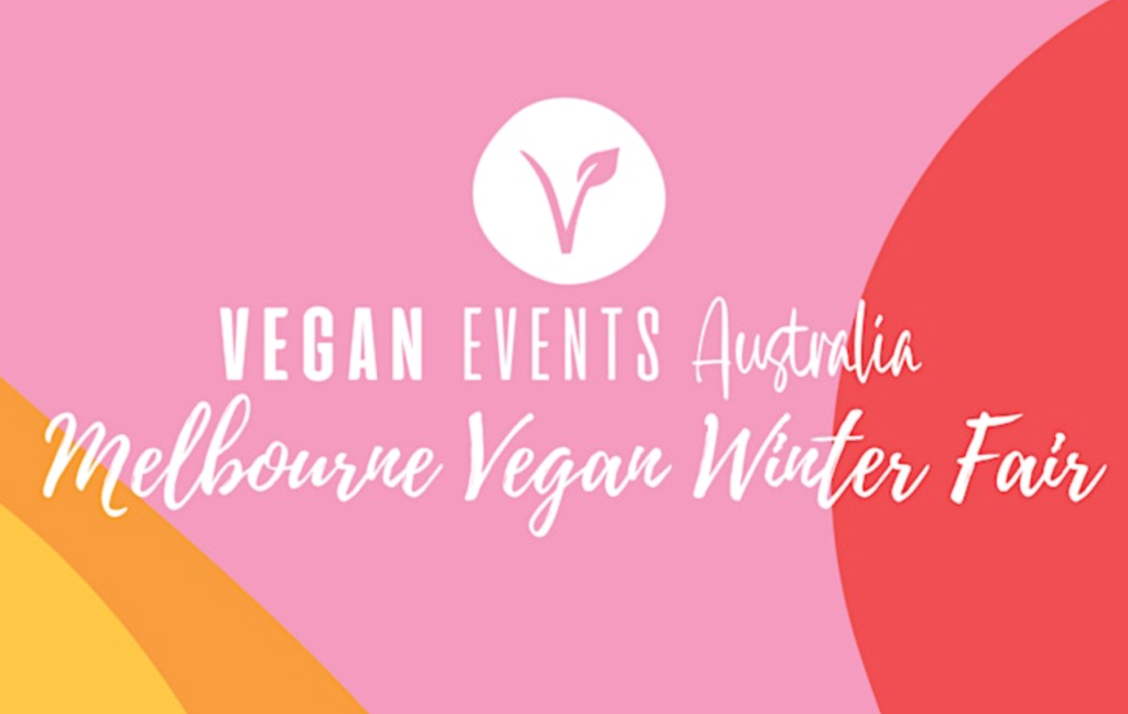 Melbourne Vegan Winter Fair poster on pink background