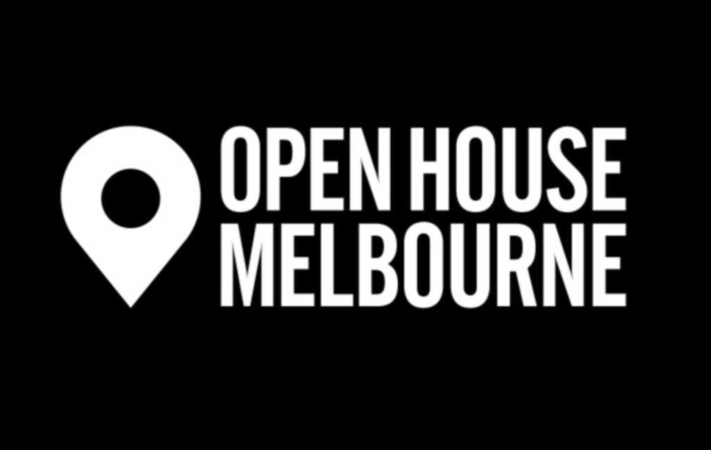 Open House Melbourne logo in black and white